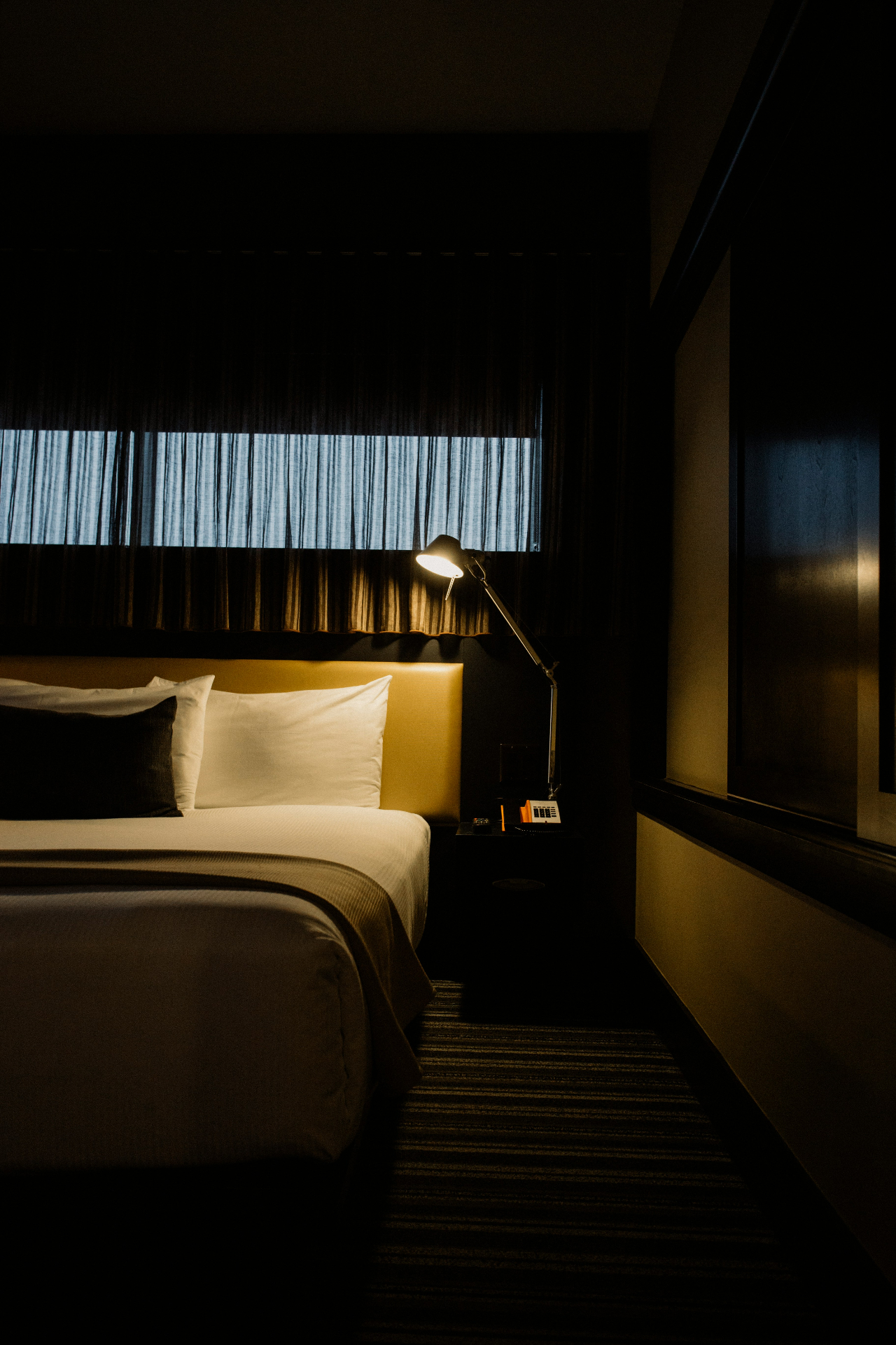 Quiet hotel room at night